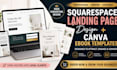squarespace landing page design ,canva ebook template