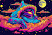 do modern trippy psychedelic style logo design