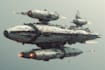 illustrate futuristic spaceships in high quality
