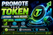 token promotion, crypto marketing,  press release , token listing and setup