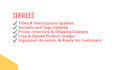 update shopify products info, variants, descriptions, skus