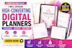 planner design, esty digital planner or journal design