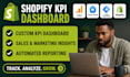 build shopify KPI dashboard ga4 looker studio analytics reporting google sheets