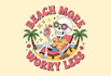 make vintage skeleton summer beach logo and vector t shirt design