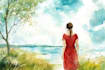draw a watercolor illustration