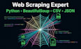 do web scraping, data extraction, python scraping and automation