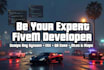be your expert fivem developer, script any system, esx, qb core, map