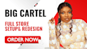 create ecommerce website using big cartel, shopify, shop4shif