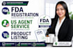 do fda registration, US agent service, and product listing