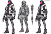 create futuristic cyberpunk character illustration