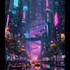 make a cyberpunk futuristic city art