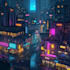 do a futuristic cyberpunk city design