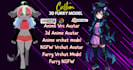 do 3d furry nsfw model, anime vrchat avatar, 3d vtuber model, character rigging