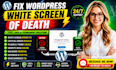 fix wordpress critical error, white screen, plugin and website issues