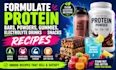 formulate protein bars, powders, gummies, electrolyte drinks or snacks recipes