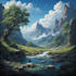 draw landscape illustration and background concept art, nft