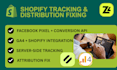 fix shopify tracking attribution and data distribution across pixels analytics