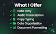 do fast and accurate data entry and transcription