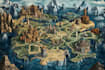 illustrate a gorgeous game fantasy dnd map