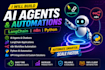 develop ai agents, langchain, n8n automation, and python ai automation apps