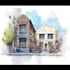 sketch architecture building or houses with