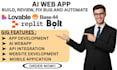 build or fix vibe coding web apps with base44 replit ai bolt loveable automation