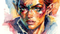 paint a colorful portrait in watercolor