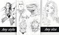 create a custom blackwork or anime tattoo design