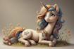draw cute pony character illustration