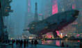 making a cyberpunk city design for you