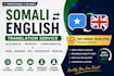 translate somali to english manually and professionally