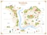 do custom watercolor wedding map