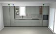 kitchen layout planning with appliance and utility positioning