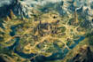 detailed hand drawn fantasy map illustration custom map