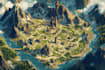 draw a fantasy map with digital watercolours