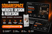 redesign squarespace website into a modern professional website, squarespace