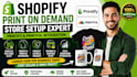 do shopify print on demand printify printful pod store setup design expert