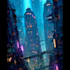 do cyberpunk sci fi futuristic city