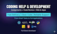 do coding assignments, code review, app and game development