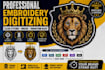 do embroidery digitizing logo and image to dst pes emb jef patch design fast