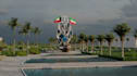 develop urban park masterplan,community recreational, aerial landscape rendering