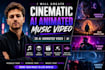 create cinematic ai animated music video, 3d ai animation