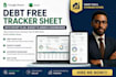 build debt free tracker sheet with payoff plan, budget planner and dashboards
