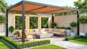 create 3d backyard landscape design with pool, patio, deck and pergola