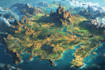 illustrate fantasy map and city map