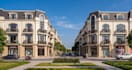 uk architecture building, commercial complex visualization, 3d shop plaza render