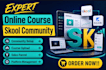 create skool online course content, mighty network community course training