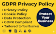 draft a professional gdpr privacy policy and cookie policy