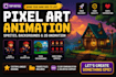 create pixel art animation sprite sheet 2d pixel art pixel background game art