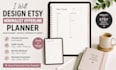 design etsy minimalist hyperlink planner, adhd planner, monthly workbook planner